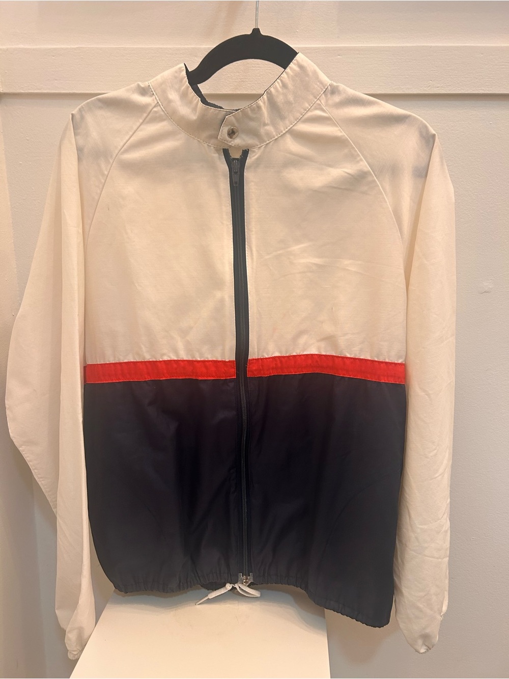Vintage Speedo Windbreaker Jacket - Cream, Navy & Red